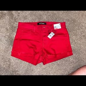 Express red shorts size 8
